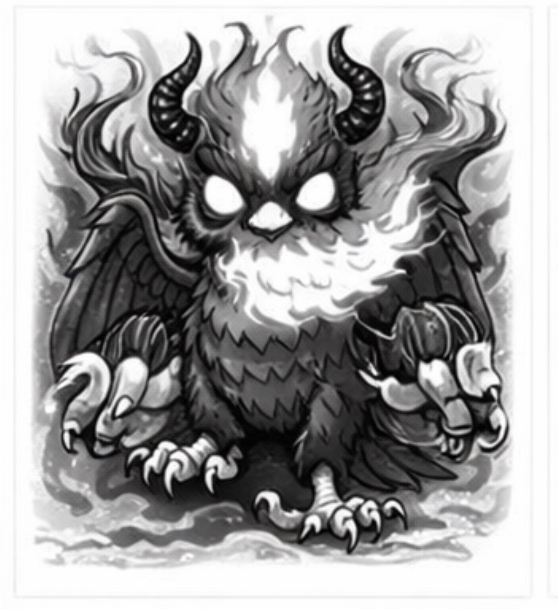 Horned Owl in Flames