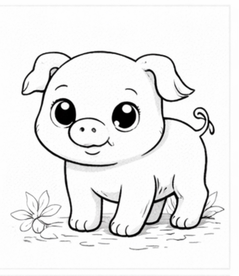 Piglet with a Flower