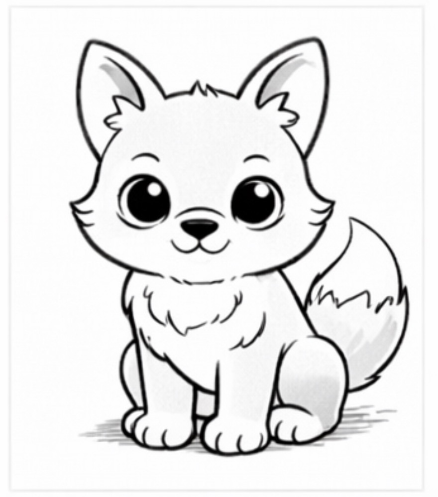 Fox Cub with Fluffy Tail