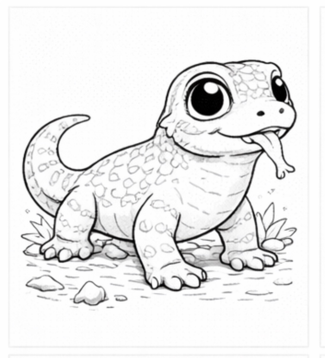 Lizard with Its Tongue Out