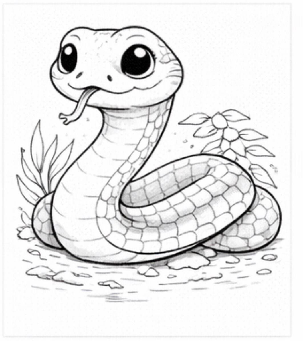 Snake with Its Tongue Out