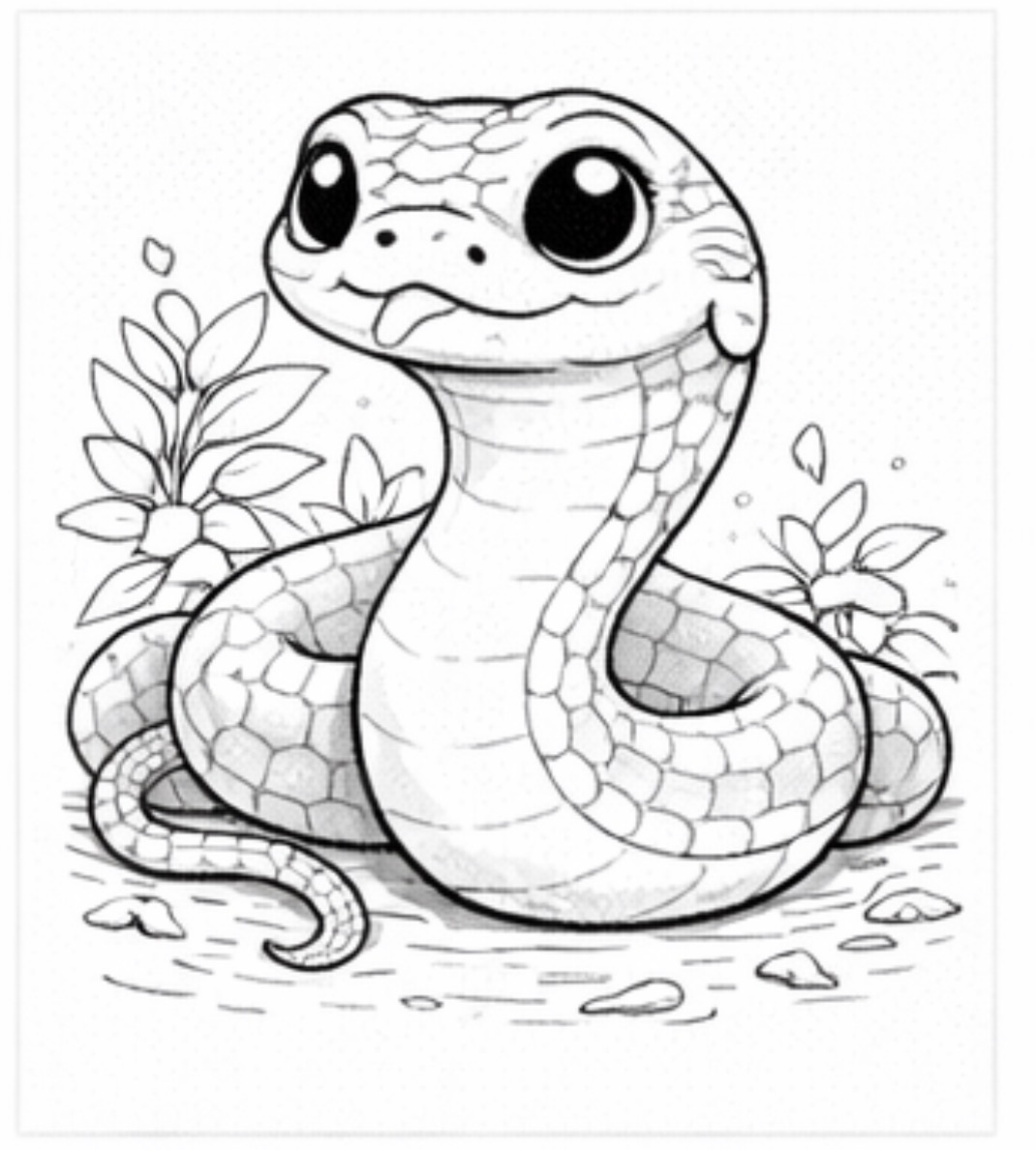 Snake Among Leaves