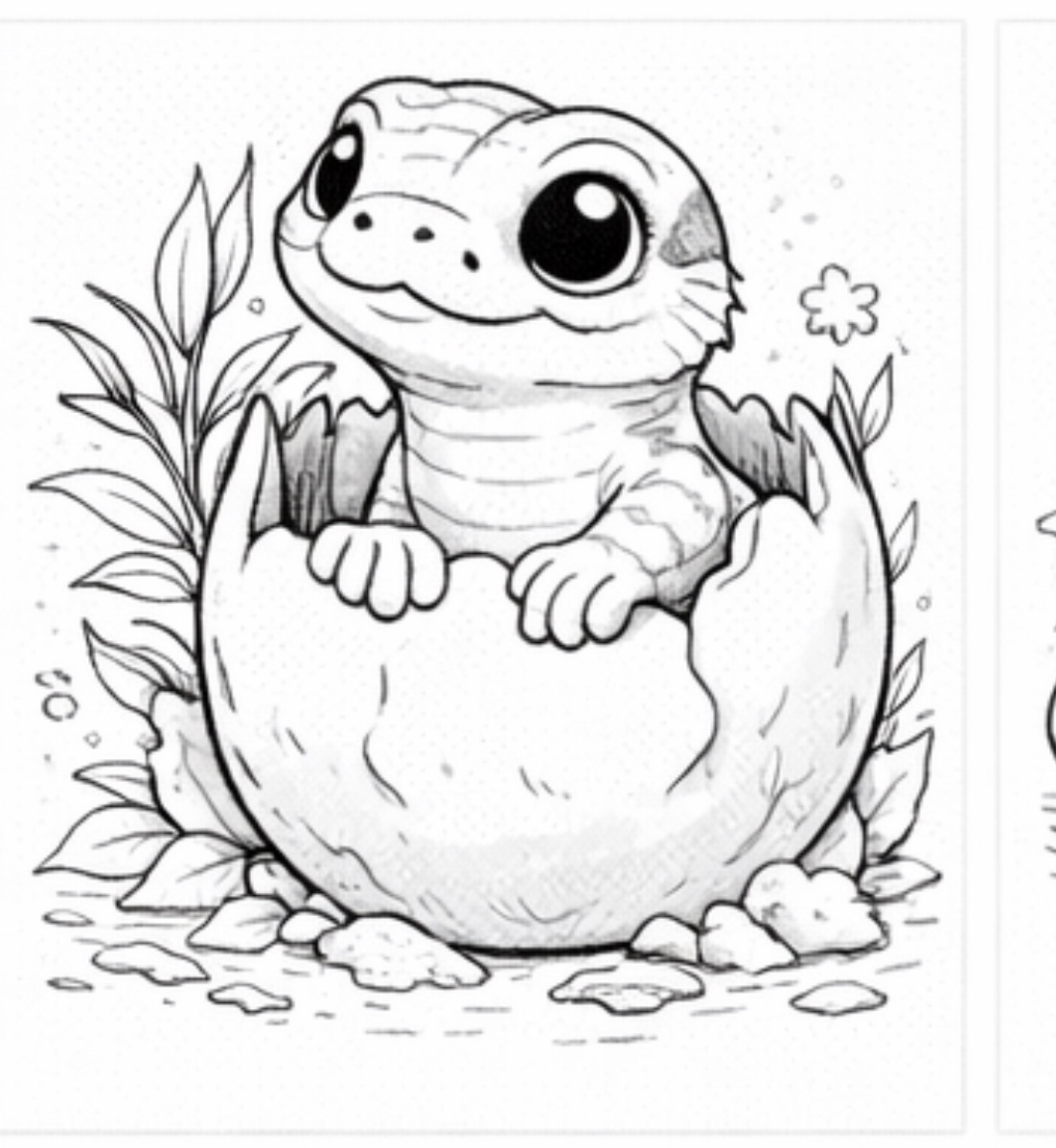 Baby Lizard Hatching from an Egg