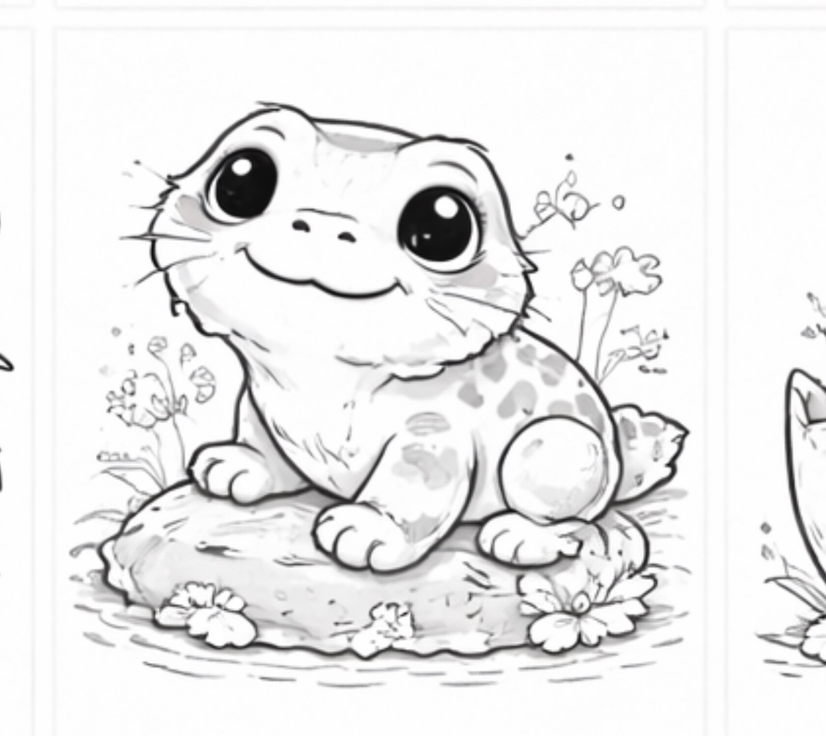 Lizard Beside Flowers