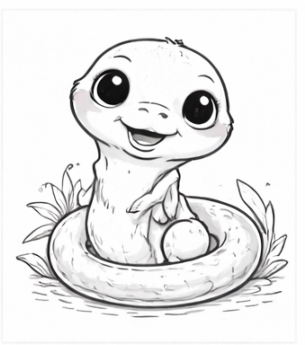 Snake Coiled in Grass
