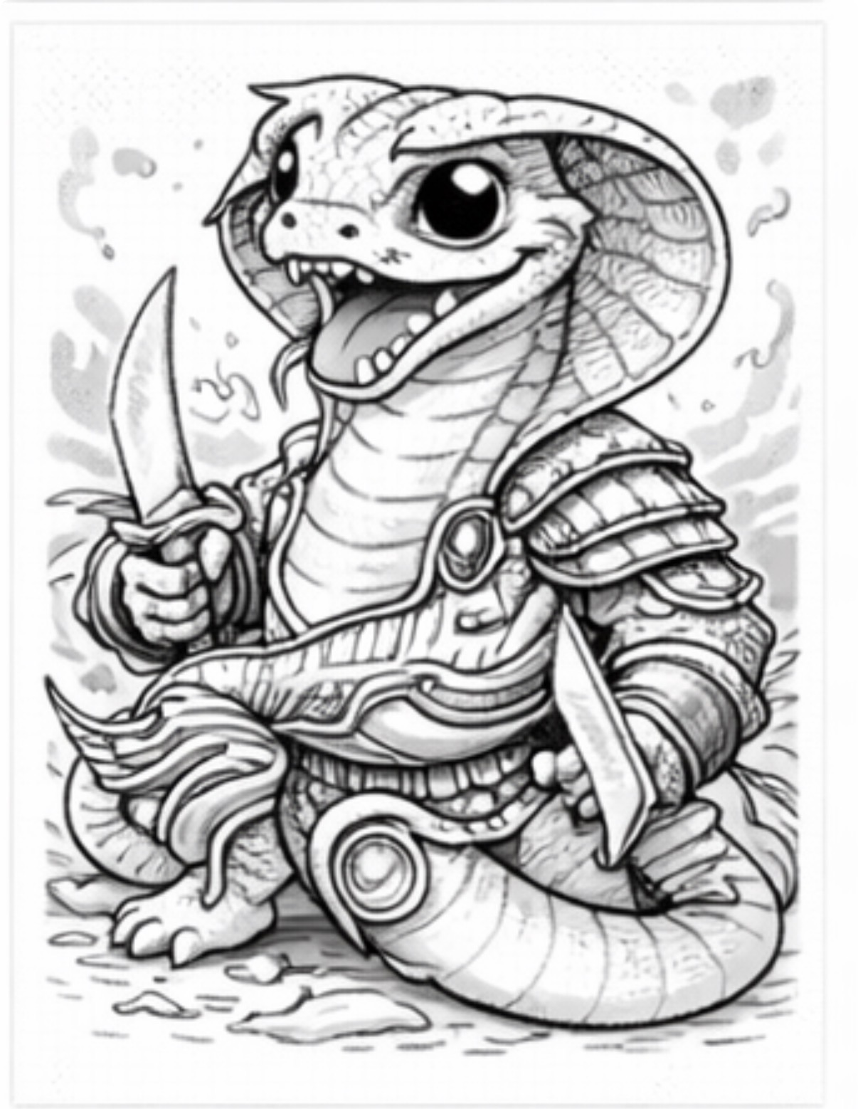Armored Snake with a Sword