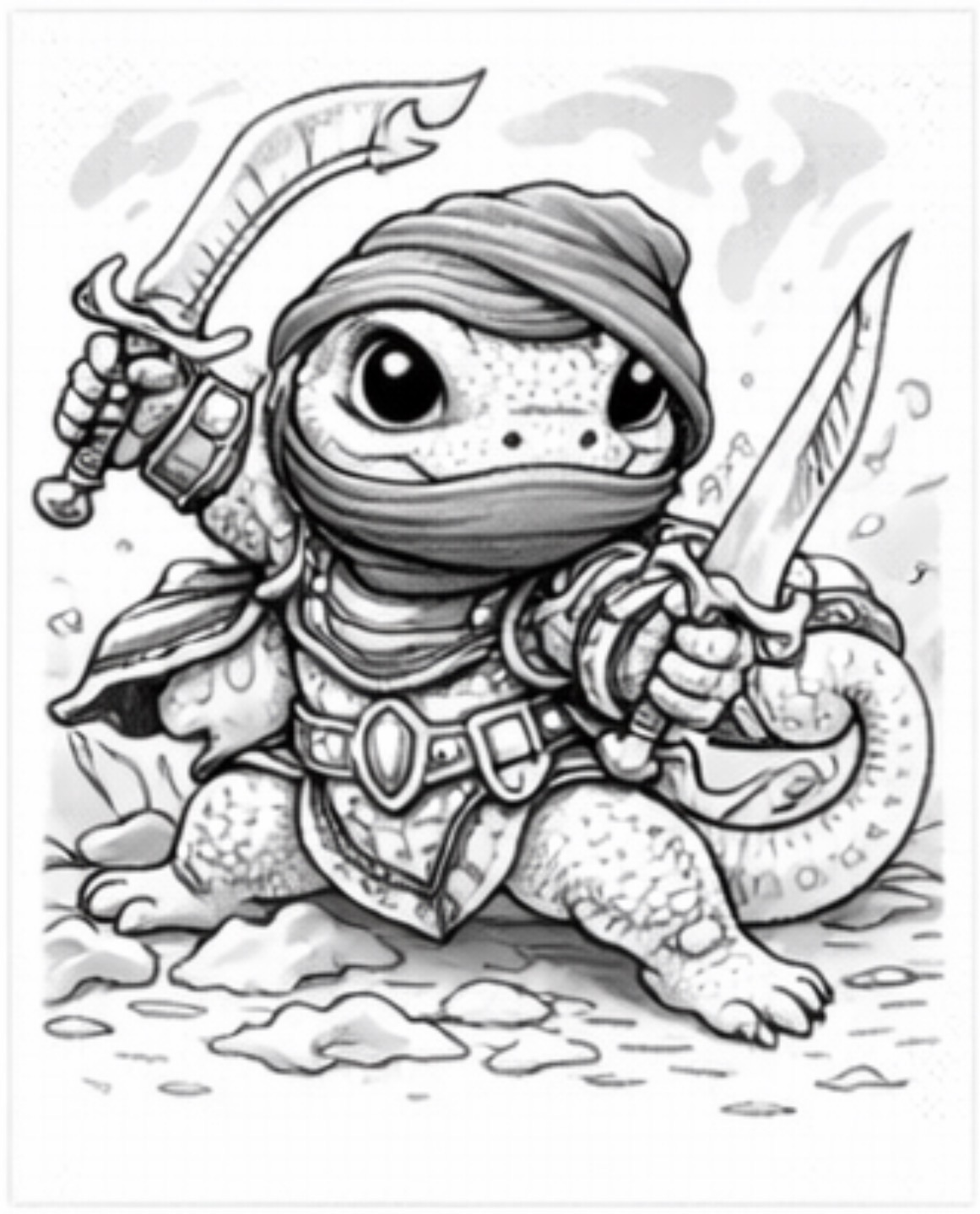 Turtle Knight with Two Swords