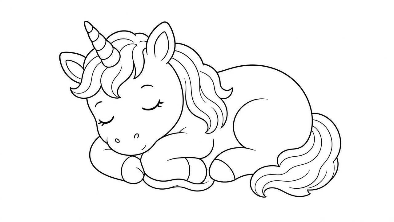 Baby Unicorn Sleeping