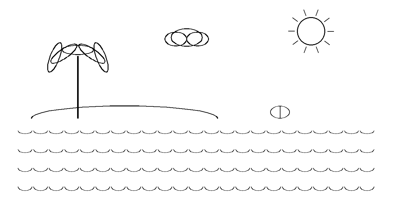 Beach Shore Palms Coloring Page