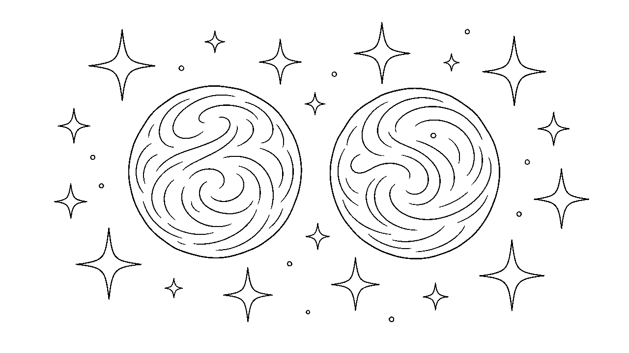 Binary Stars Pair Coloring Page