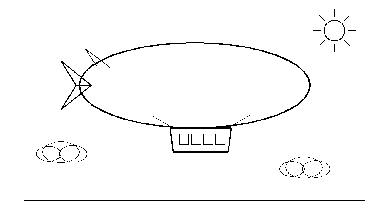Blimp Airship Sky Coloring Page