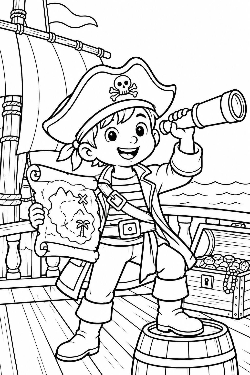Boy Pirate Coloring Page