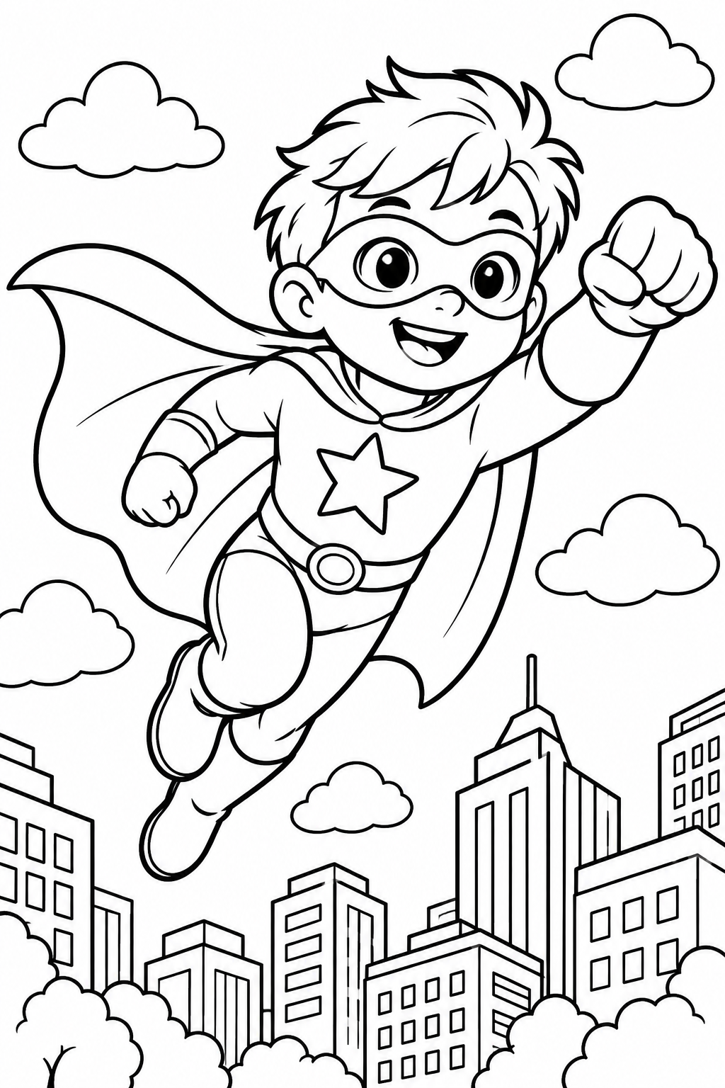 Boy Superhero Coloring Page