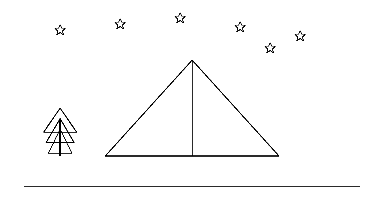 Camping Tent Stars Coloring Page