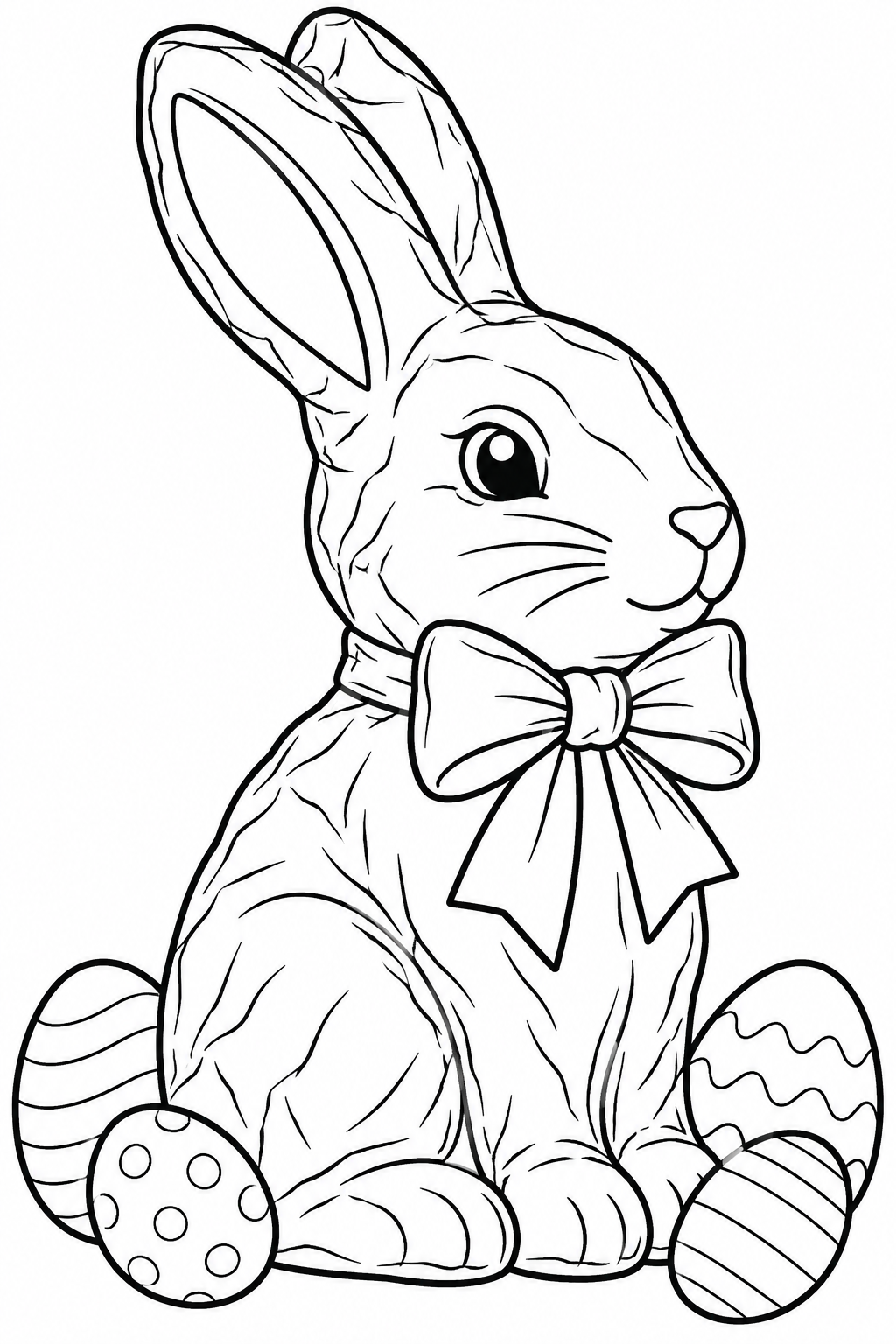 Chocolate Bunny Treat Coloring Page