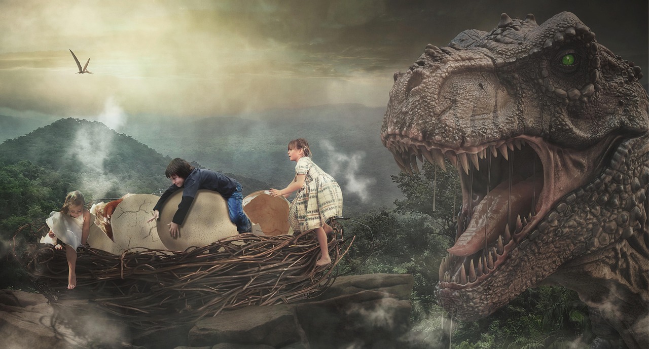 Dinosaur Chasing Riders