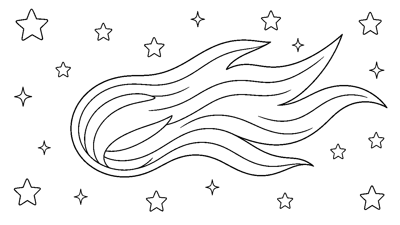 Comet With Tail Coloring Page