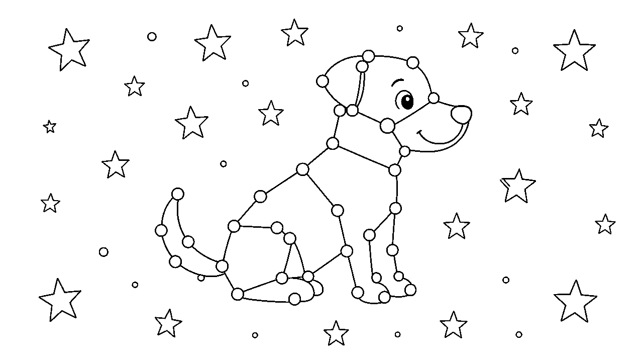 Constellation Animal Shape Coloring Page
