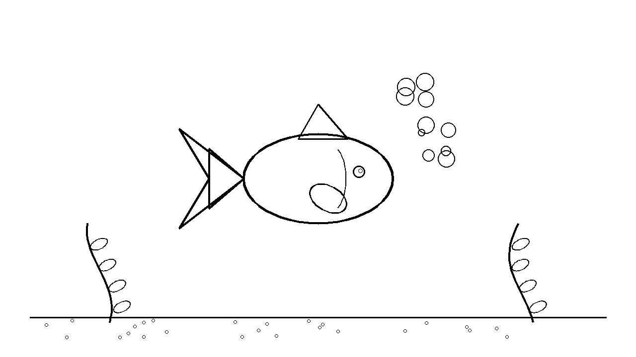Cute Goldfish Swimming Coloring Page