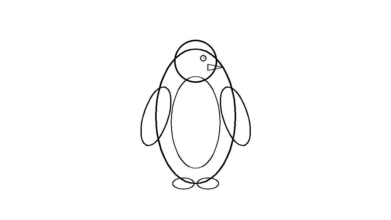 Cute Penguin Bird Coloring Page