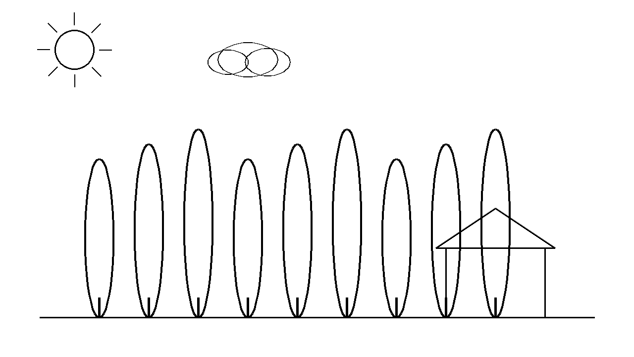 Cypress Tree Row Coloring Page