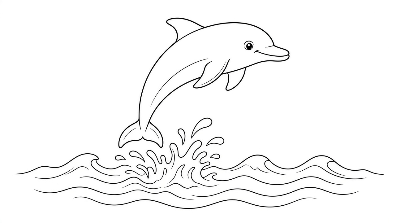 Dolphin Jumping Coloring Page