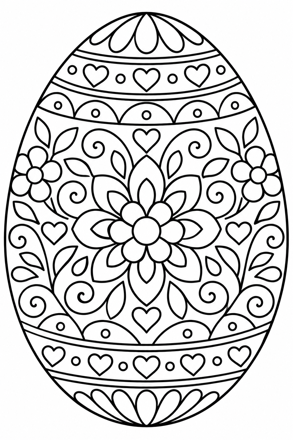 Easter Egg Mandala Coloring Page