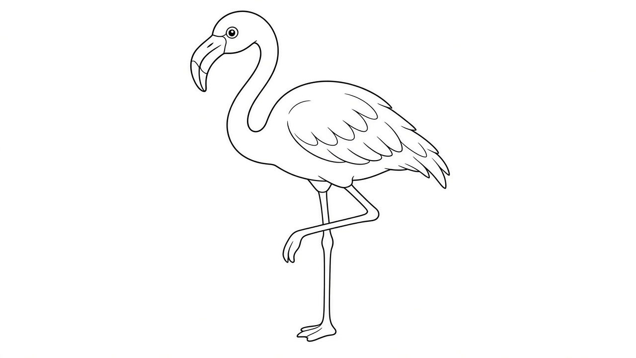 Flamingo Standing Coloring Page