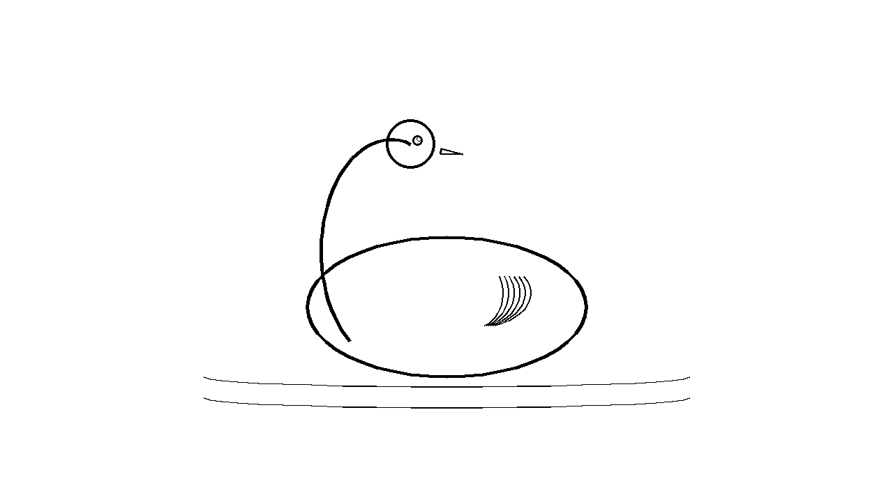 Graceful Swan Floating Coloring Page