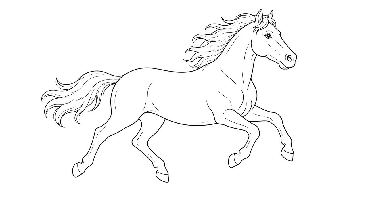 Horse Running Coloring Page