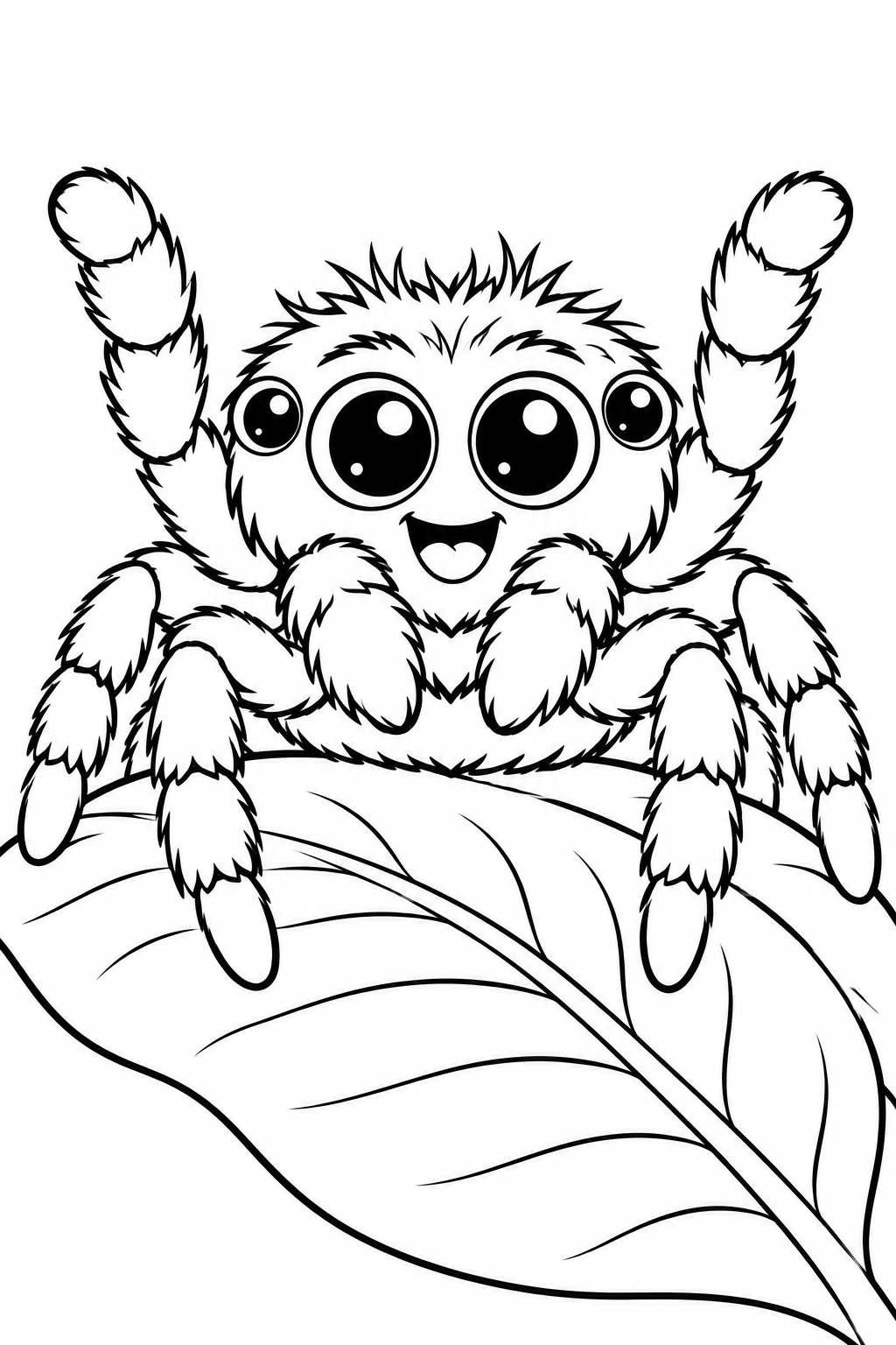 Jumping Spider Big Eyes Coloring Page
