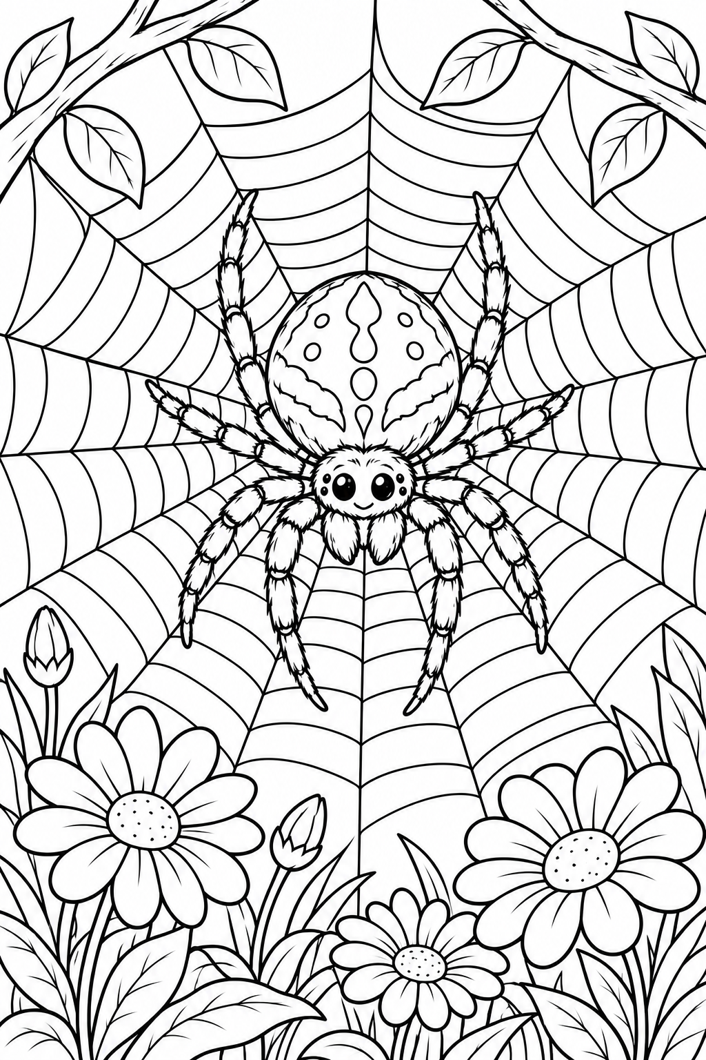 Orb Weaver Spider Coloring Page