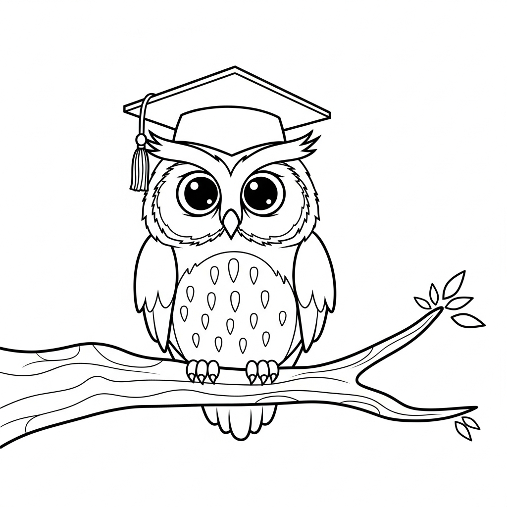 Owl in a Graduation Cap