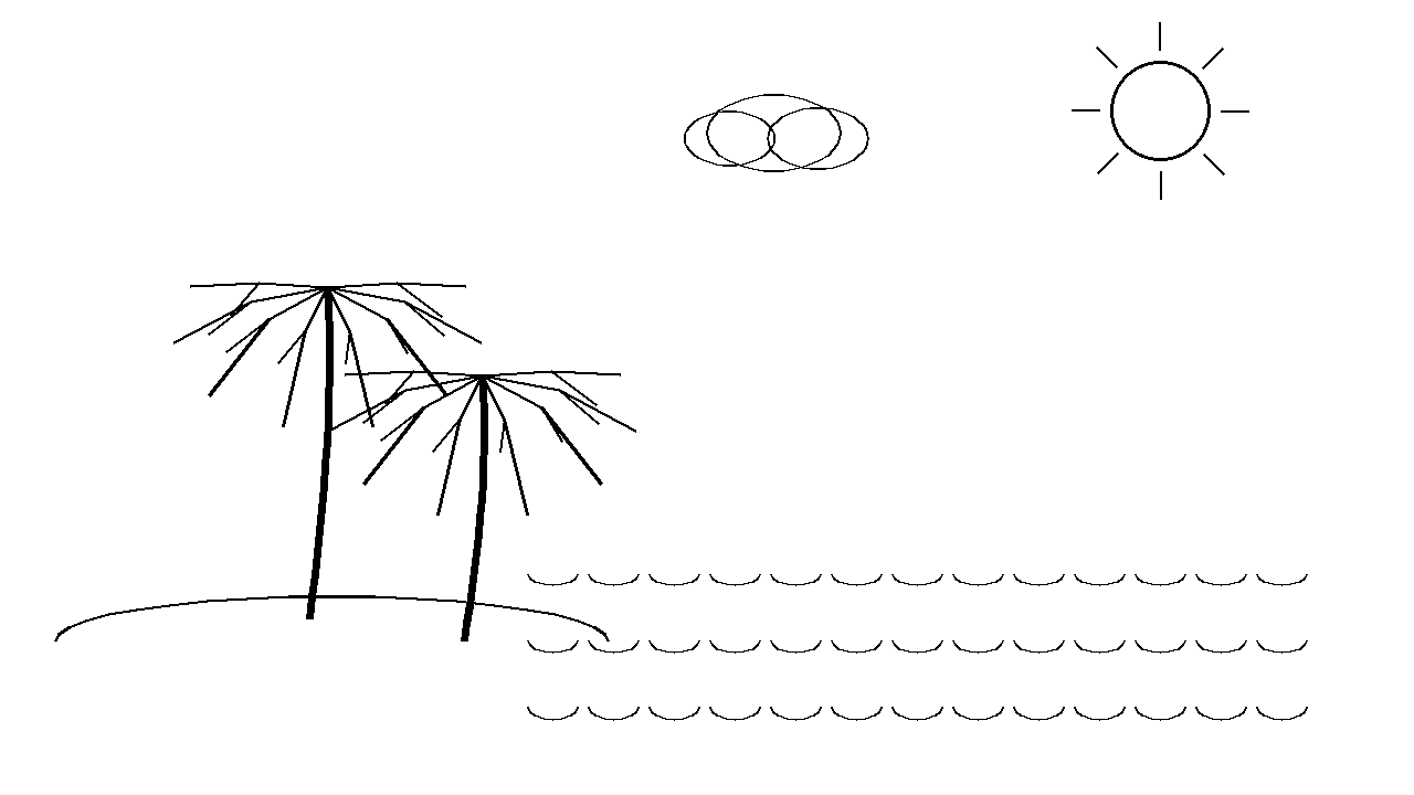 Palm Trees Beach Coloring Page