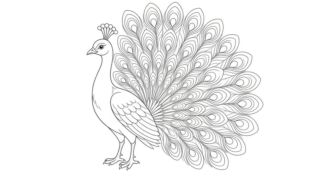 Peacock Feathers Coloring Page