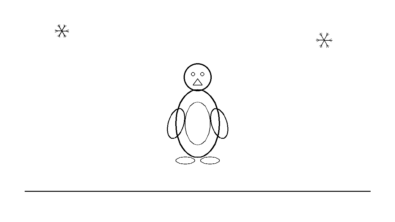 Penguin Slide Ice Coloring Page