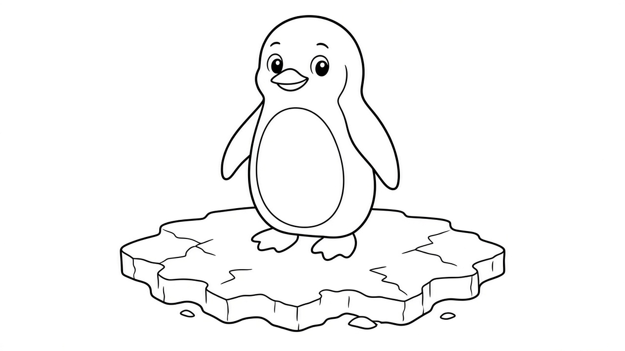 Penguin Standing Coloring Page