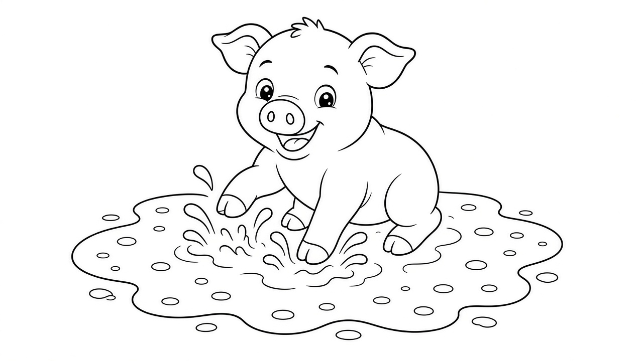 Piglet Playing Coloring Page