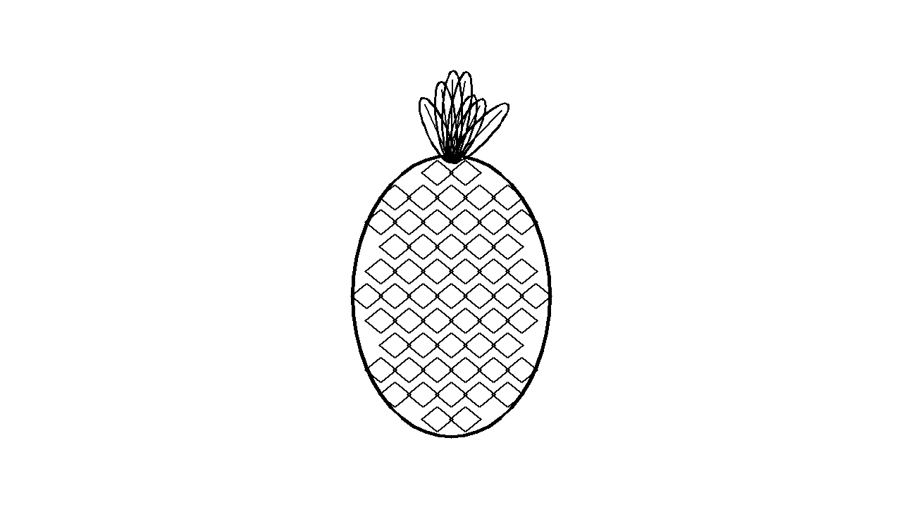 Pineapple Tropical Coloring Page
