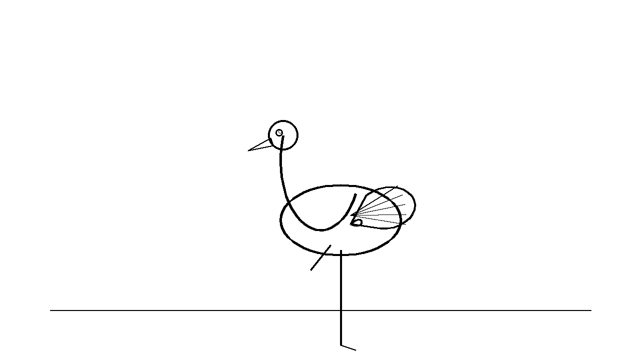 Pink Flamingo Standing Coloring Page