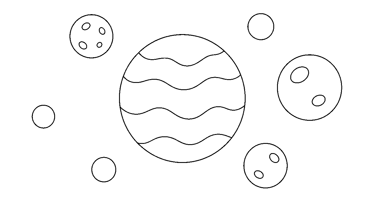 Planet With Moons Coloring Page