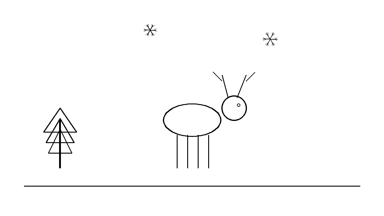 Reindeer Snow Walk Coloring Page