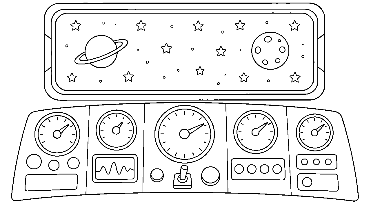 Rocket Control Panel Coloring Page