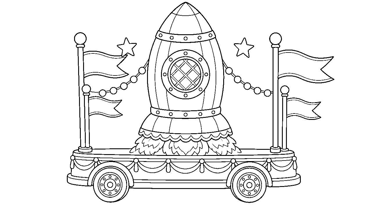Rocket Parade Float Coloring Page