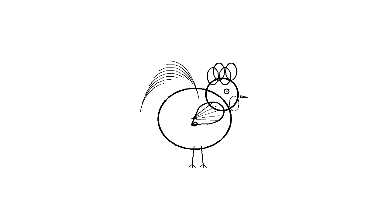Rooster Farm Bird Coloring Page