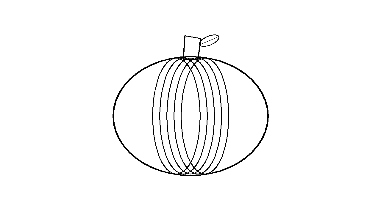 Round Pumpkin Vegetable Coloring Page