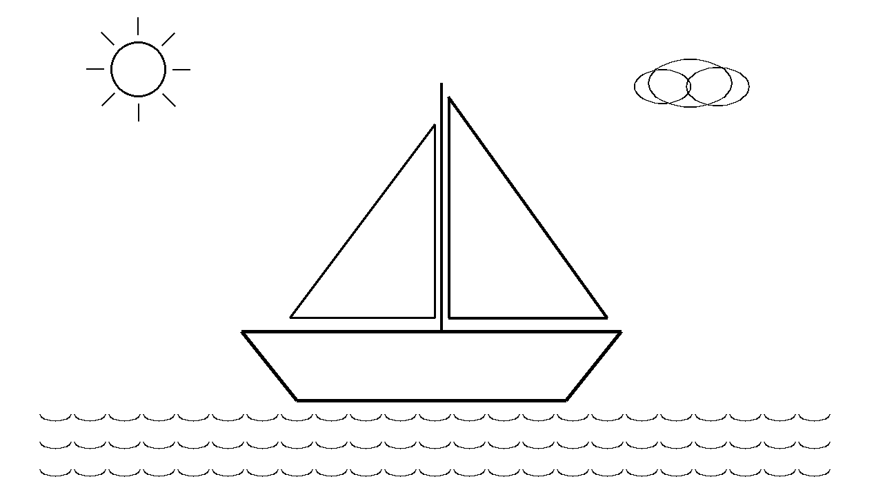 Sailboat On Waves Coloring Page