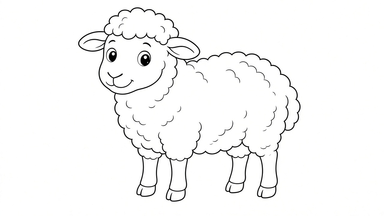 Sheep Standing Coloring Page