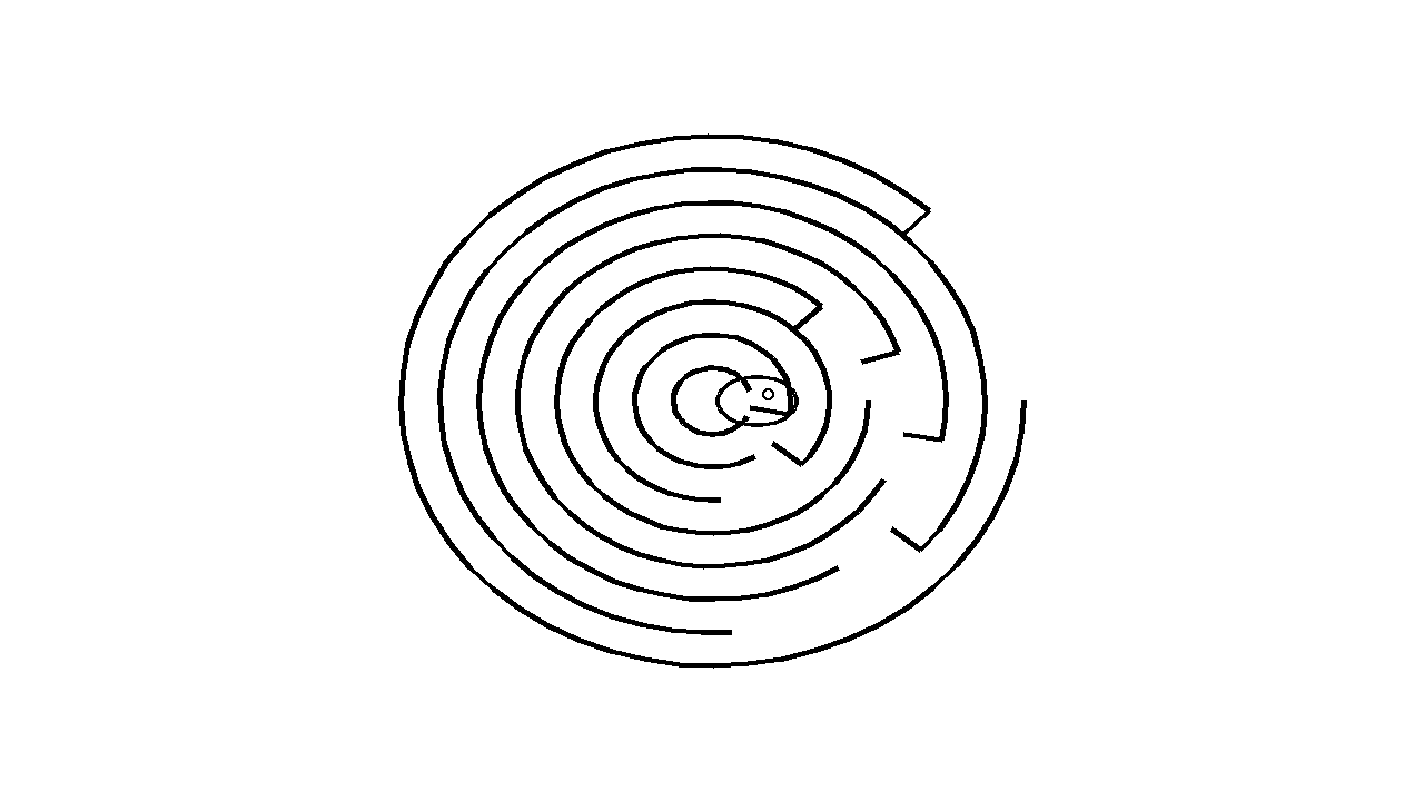 Snake Maze Coiled Pattern Coloring Page