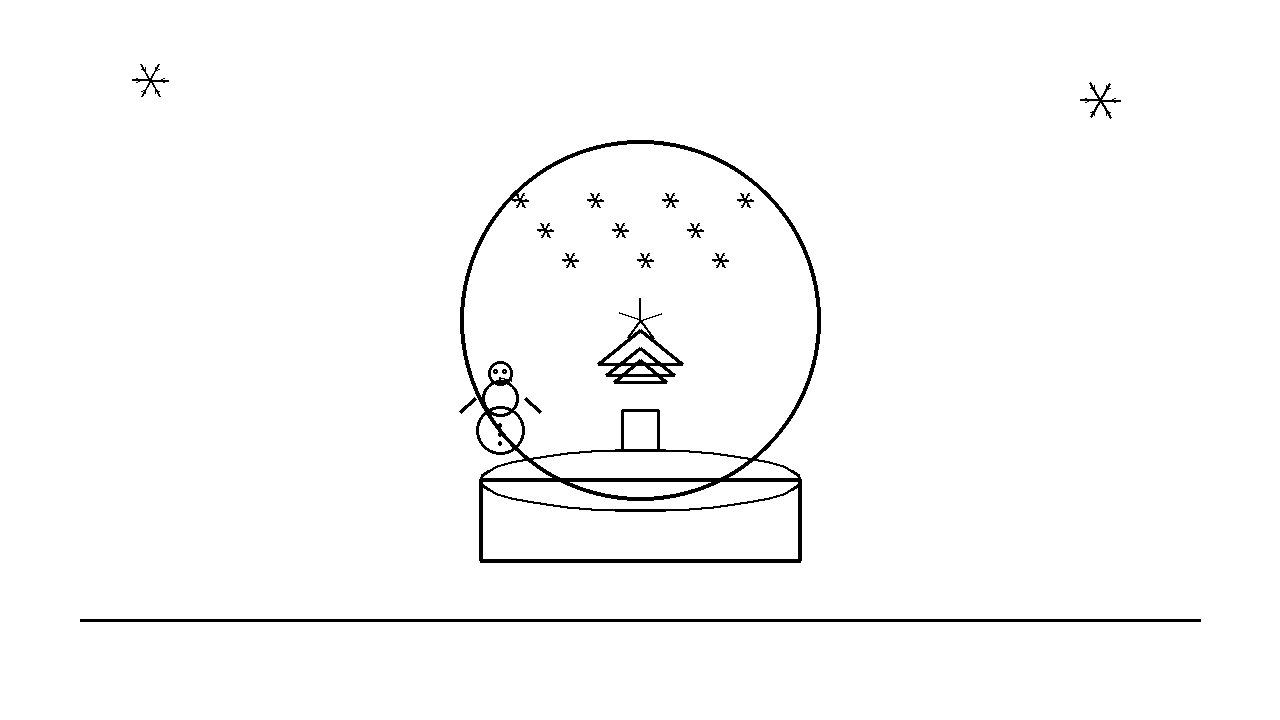 Snow Globe Scene Coloring Page